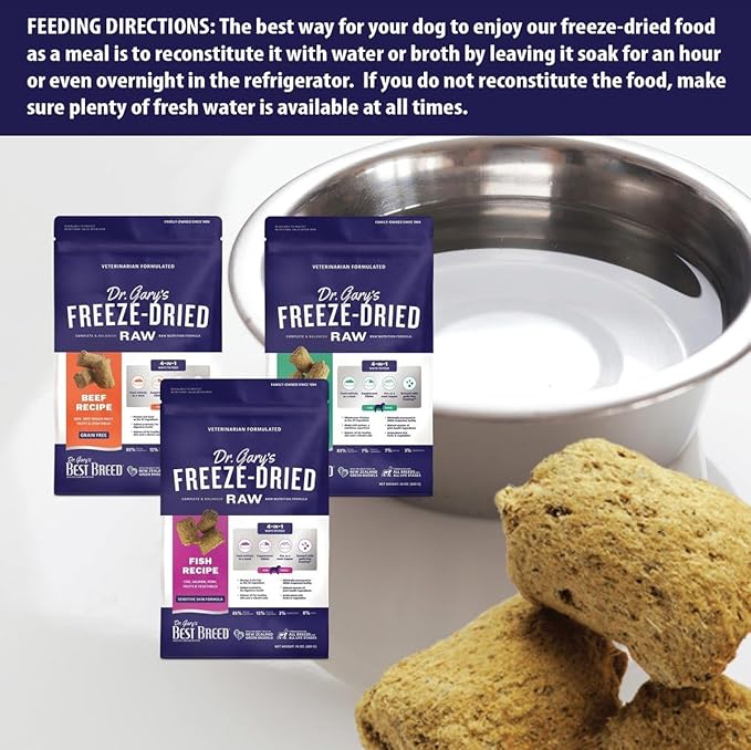 Dr. Gary's Best Breed Freeze-Dried Raw Food, Topper and Treat: Fish Recipe - 24 oz.