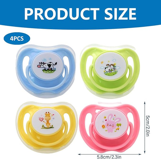 4Pcs Kitten Teething Toys, Food-Grade Safe Puppy Pacifier Teething Toys with Lid, Cute Chewable Kitten Pacifier Soothing Essential Pet Supplies Chew