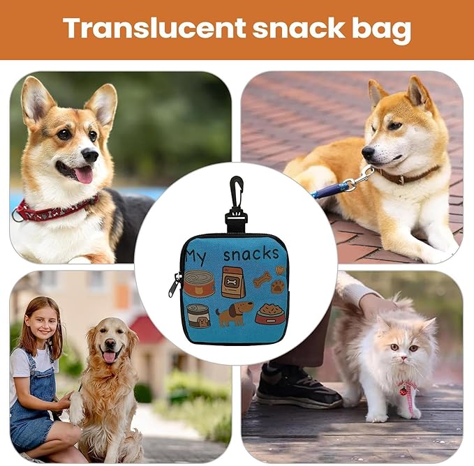 Treat Bag for Dog Training,Portable Storage Pet Supplies | Small Dog Snack Pouch Treat Pack,for Walking Outdoor Camping Travel Vacation Hiking Adventure