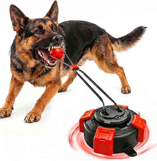 Upgraded Interactive Dog Toy, Heavy-Duty Tug-of-War Chew Toy, Stress Relief Dog Tug Toy, Durable Puppy Molar Chew Toy, Bite Resistant, Teeth Cleaning, Universal Pet Supplies (Black-Red)
