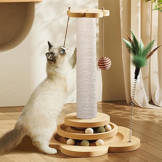 2PCS Cat Scratching Post Replacement, 20Inch Sisal Pole Cat Tree Replacement Post with Screws, DIY Scratcher Scratching, Pad, Crafts Gardening Hammock Home Decorating