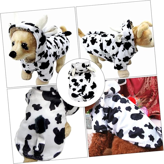 FOMIYES Dog Costume Cow Pattern Pet Garment Cute 3D Cow Print Dog Apparel Medium Size for Cosplay and Decorative Use in Pet Supplies