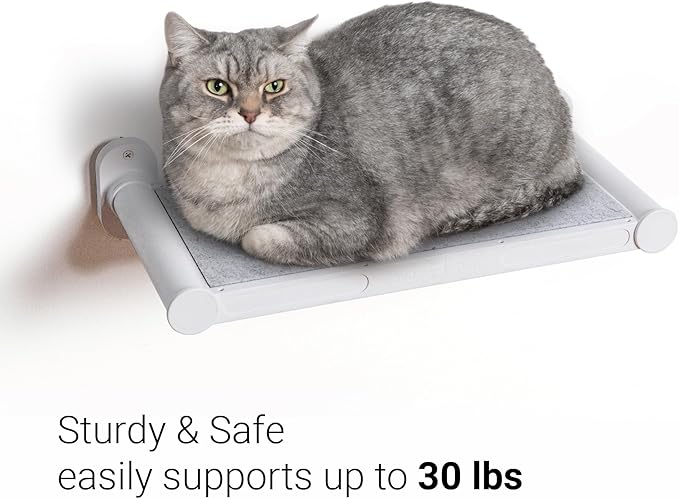 SVD.PET Cat Wall Shelves, 17" x 8" Cat Wall Furniture with Felt Pad, Simple and Modern Design Wal Mounted Platforms for Pet Sleeping and Playing, Easy to Install and to Clean(White)
