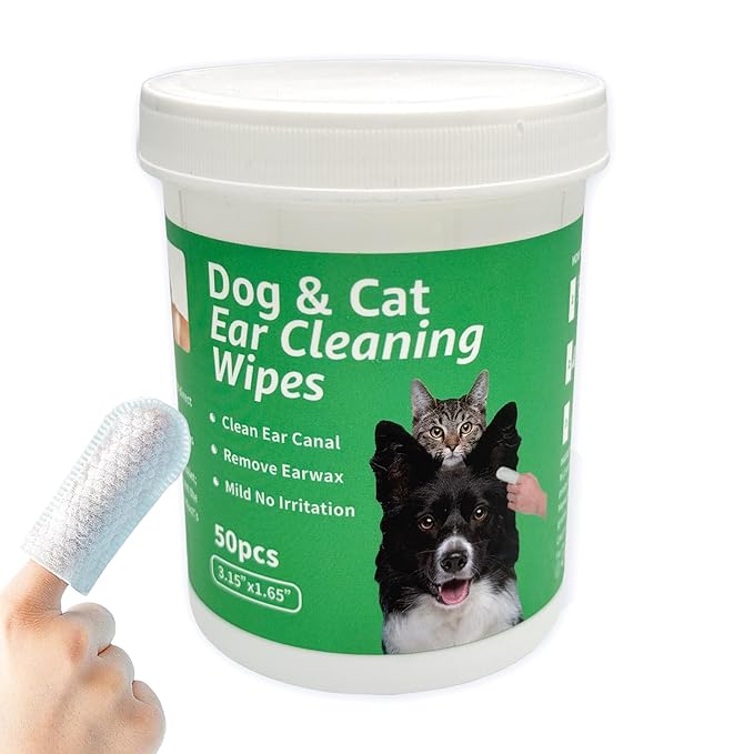 CTWPets Dog & Cat Ear Cleaning Wipes, Green Tea Scent, 50 Count