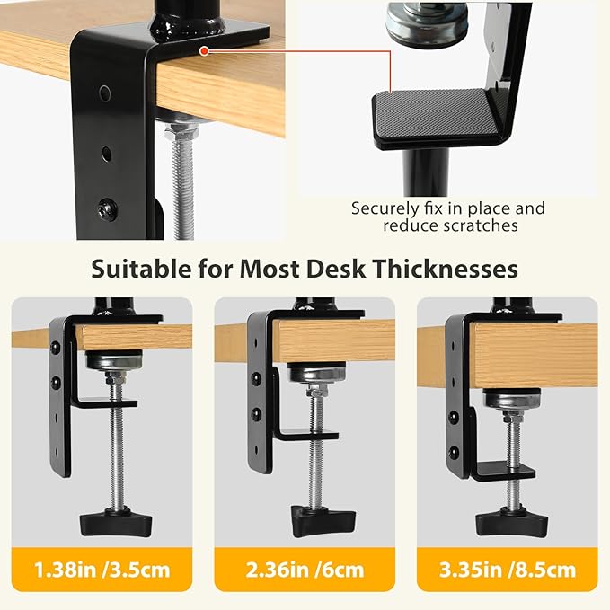Sunhoo Cat Desk Bed 360° Rotating Height Adjustable Desktop Mount Hammock Kitten Perch Easy Setup Kitty Nest Table Clamp-on Attachment for Indoor Cats Washable 17" Diameter Hold Up to 40lbs（White）
