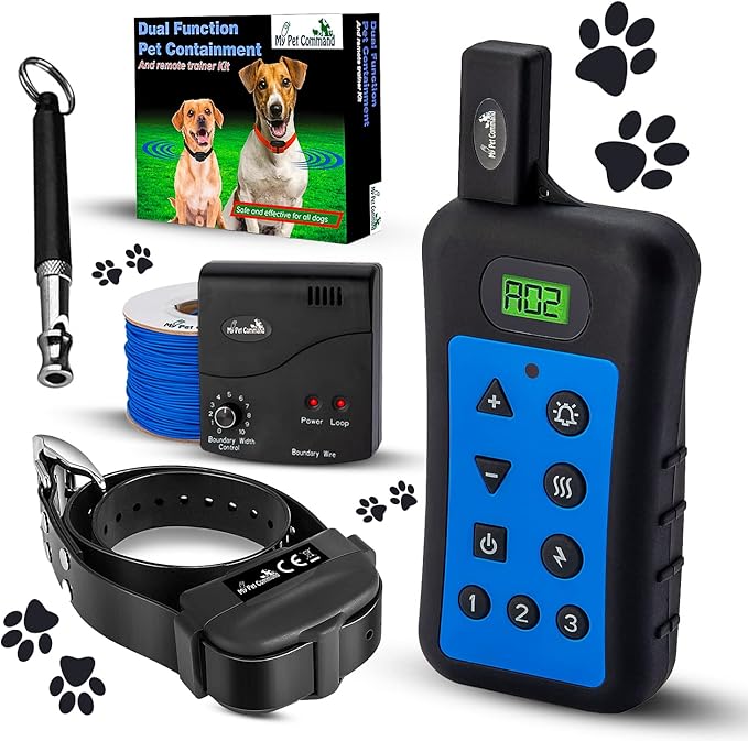 My Pet Command Underground Wireless Dog shock collar Fence System, Dual Function With Remote Dog Training Collar System Safe Pet Containment Waterproof Extra Thick Durable Polyolefin 13 AWG Wire Fence