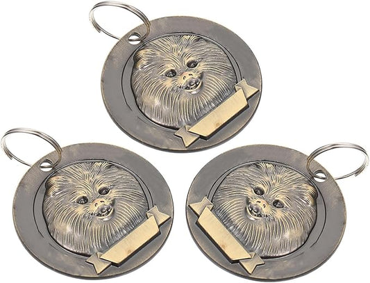 3pcs Vintage Zinc Alloy Pet Id Tags Dog Name Charms for Pomeranian with Engraved Dog Supply Collar Accessories