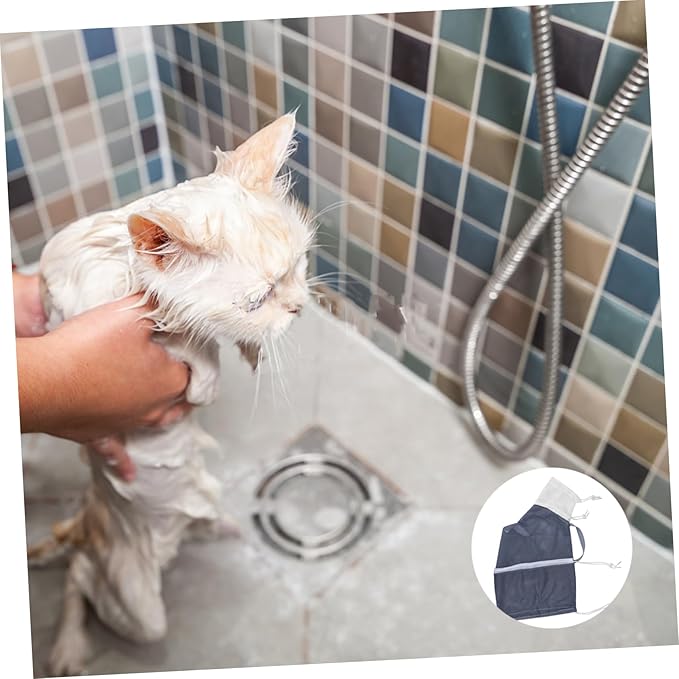 BESPORTBLE Cat Bath Bag Mesh Bathing Bag for Cats Pet Grooming Nail Trimming Cleaning Tools