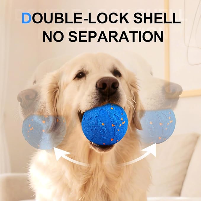 Smart Dog Toy Ball with 2 Interactive Modes, IPX7 Waterproof, USB Rechargeable Auto-Moving Pet Ball, Self Moving Bouncing Dog Ball, Durable Electronic Dog Toy for Active Large Breed Puppies&Dogs
