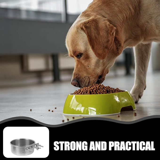 Milisten 2pcs Stainless Steel Dog Food Bowl and Cat Feeding Dish, Large Capacity Anti-Spill Design, Removable Bowls for Home Use, 10x4.5cm 12x5cm Pet Feeding Supplies