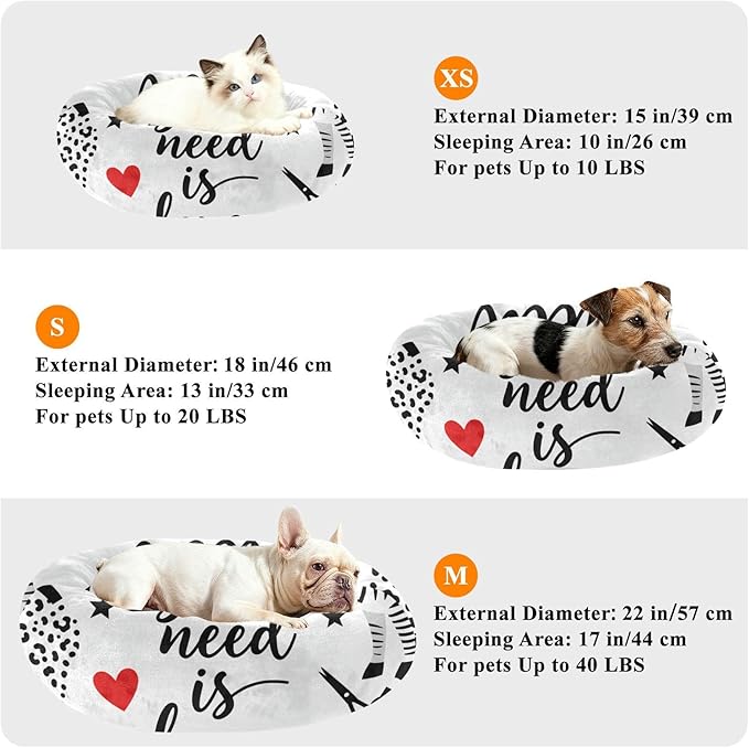 Pet Cat Beds Calming Anti Anxiety fluffier Puppy Beds for Medium Size Pets Supplies Simple Decor Pattern