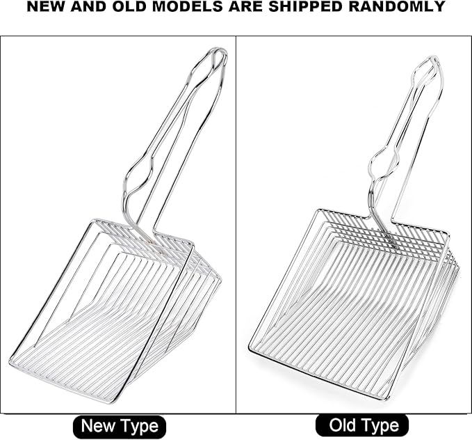 Tyenaza Pet Cat Litter Shovel, Cat Litter Scoop Stainless Steel Kitty Litter Metal Scooper for Small Pet Litter Boxes Cleaning