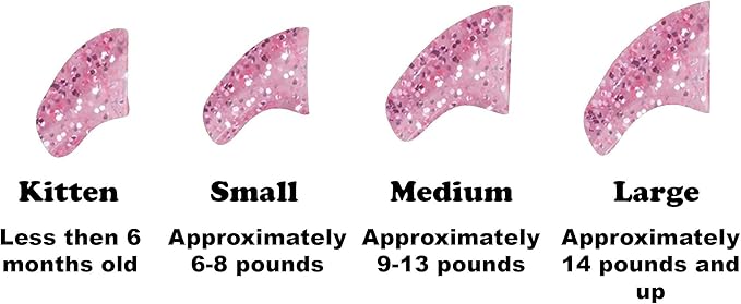 6 Month Supply Soft Nail Caps for Cats Pink Glitter Small - Extra Adhesives