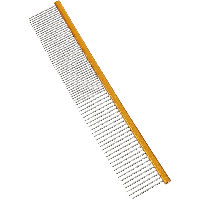 NUOBESTY Pet Comb Dematting Grooming Comb Lightweight Aluminum Small Size for Dog and Cat Hair Care with Tangle Removal Function