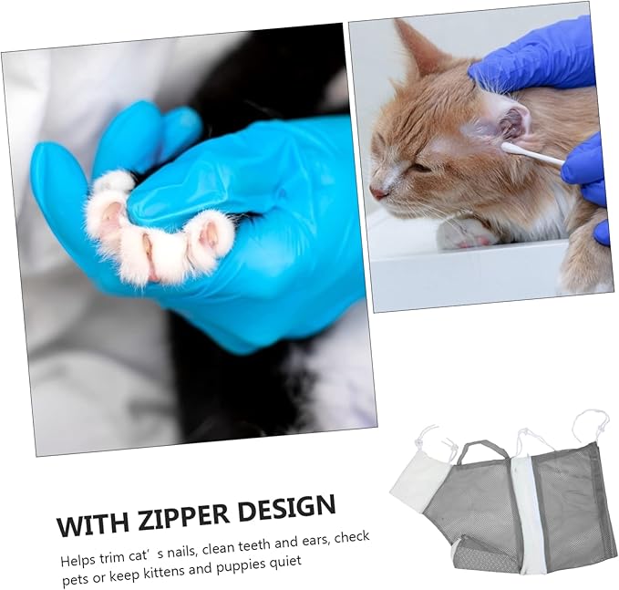 Kisangel Pet Grooming Bath Bag Cat Bathing Supplies Cat Shower Net Bag Grooming Tool
