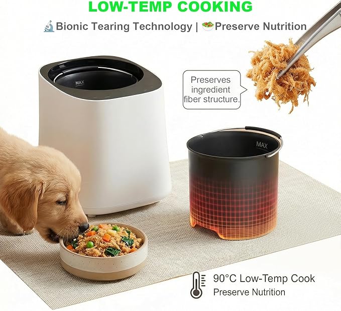 COZIWOW Pet Food Maker & Processor, One-Touch Jerky/Wet/Dry Food/Paste Cooker with 25-Min Fast Mode, Large Capacity & Quick Dry Cleaning, Ideal for Busy Pet Parents & Multi-Pet Families