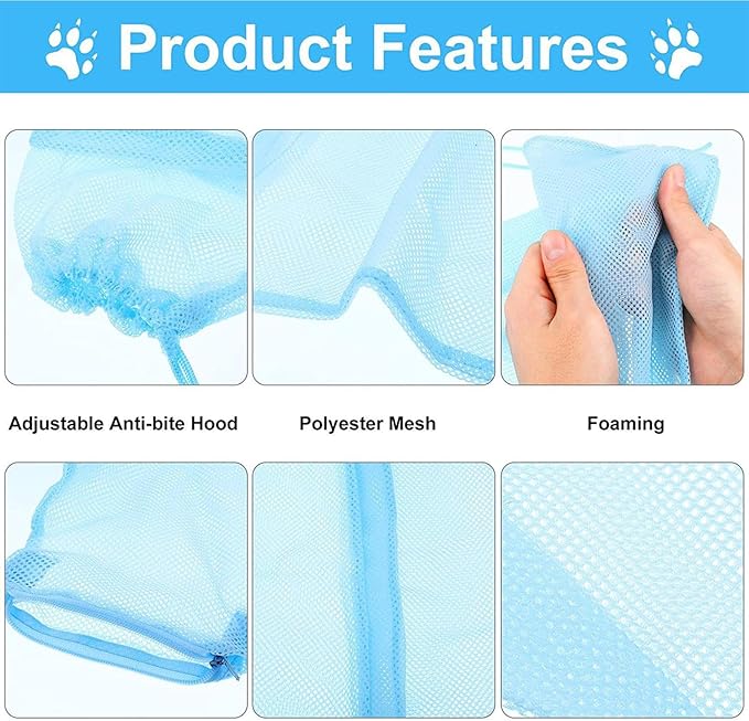 Cat Bathing Bag - 5 Pieces Cat Bathing Bag Anti Scratch and Bite | Pet Cleaning and Grooming Set | Grooming Pet Claw Care with Nail Clipper Trimmer Cleaning Supplies for Indoor & Kitten
