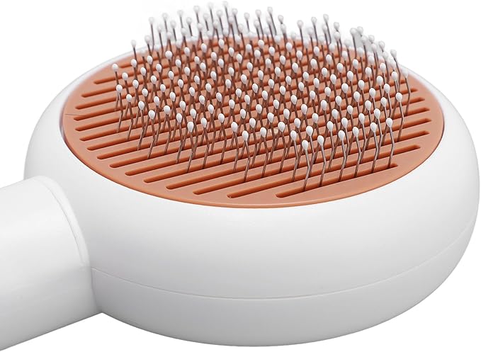 Pet Grooming Brush, 2 in 1 Pet Brush and Nail Grinder, Self Cleaning Slicker Cat Brush for Shedding and Grooming, Rechargeable Pet Grooming Shedding Brush for Dog Cat