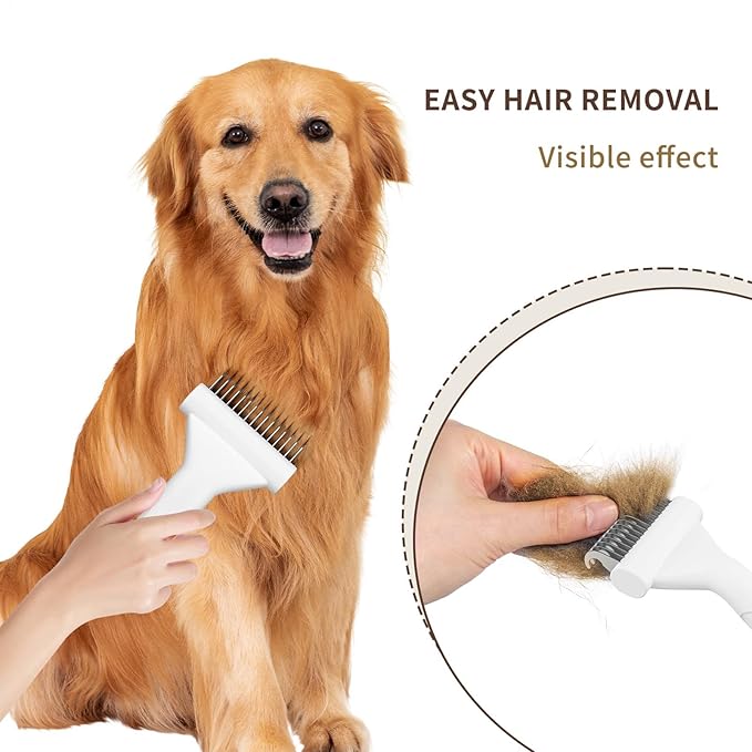 Cat Grooming Brush - Cat Hair Remover Brush | Pet Supplies, Dematting Comb, Undercoat Rake, Grooming Tool for Short Medium and Long Pet Hair