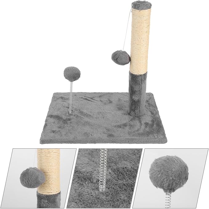 Yardwe Wear-Resistant Large Sisal Cat Scratching Post with Integrated Cat Bed and Sturdy Climbing Tower for Indoor