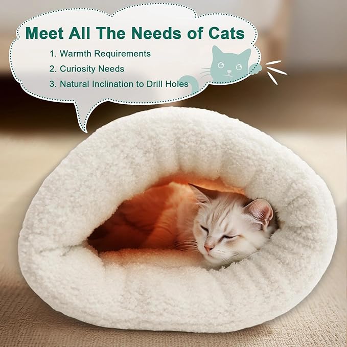 Cozy Cat Sleeping Bag, Cat Sleeping Bag for Indoor Cats, 360°Warm Cat Nap Sleeping Bag, Soft Plush Cat Sack Bed, Large Sleeping Bag for Cats up to 7.5Kg/16Lbs-Green