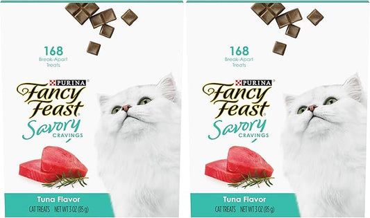 Fancy Feast Purina Limited Ingredient Cat Treats,Savory Cravings Tuna Flavor - 3 oz. Box,(Pack of 2)
