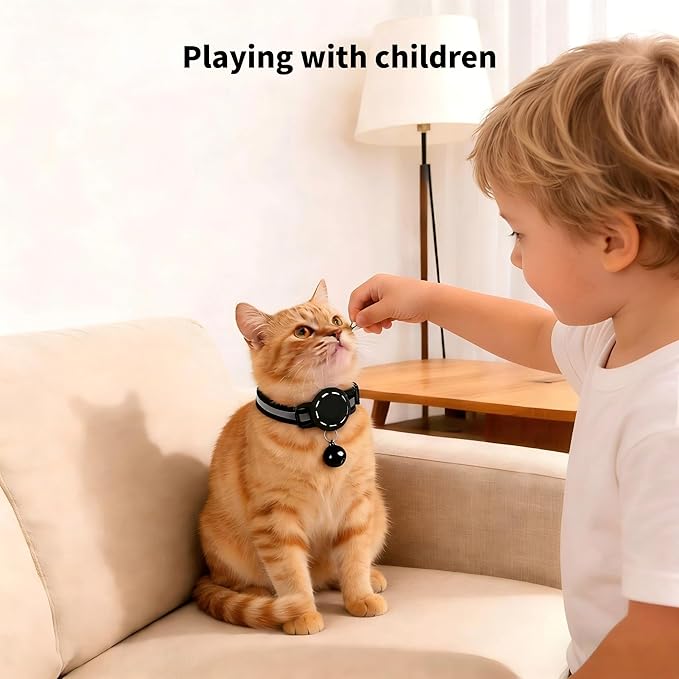 GPS Collar for Cats (Android Only) Smart tag,Pet Tracker,Waterproof Compatible with Google Find My,No Monthly Fee,Advanced Tracking Solution Smart Collar for Pet Safety Ideal Small Large Cats