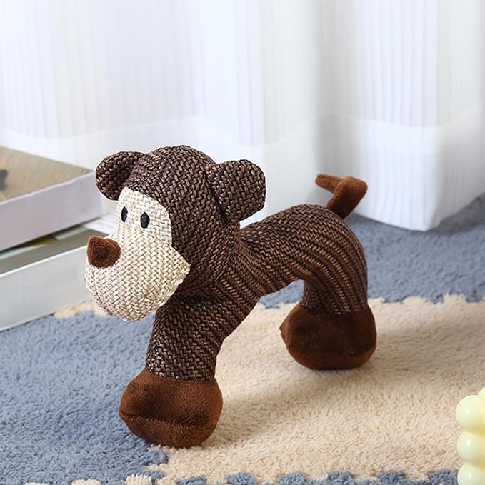 Stuffed Dog Toys - Plush Squeaker, 1 Piece Textile Creature for Canine Engagement, Soft Fabric Doll with Internal Sounder, Pet Supply, Interactive Plaything for Pups, Felines and Animals