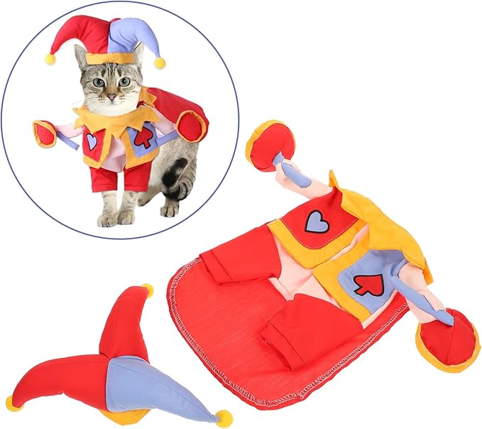 Beavorty Cartoon Lovely Pet Costume Set for Dogs and Cats, Washable Wear-Resistant Cat and Dog Dress with Hat, L Size Decorative Pet Apparel for Interactive Play and Party Supplies