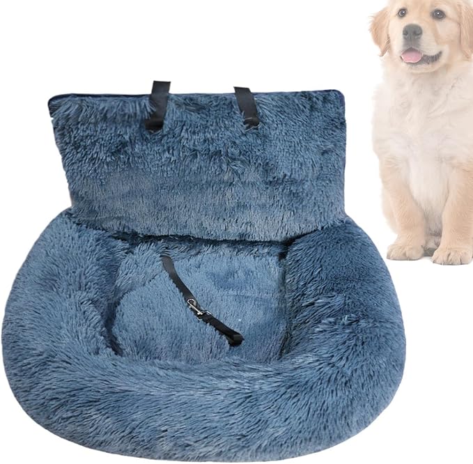 Dog Seat for Car | Medium Dog Plush Car Seat - Travel Bed Non-Slip Pet Cushion for Small Medium Large Puppy Kitten Vehicle Adventures Camping Road Trip Truck Vet Visit