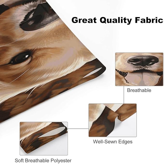 Dog Bandana Spring Pet Scarf Adjustable Triangle Cute Golden Retriever Printing Dog Bib Washable Polyester Puppy Bandana for Small Medium Large Dogs Cat Birthday Party Supplies