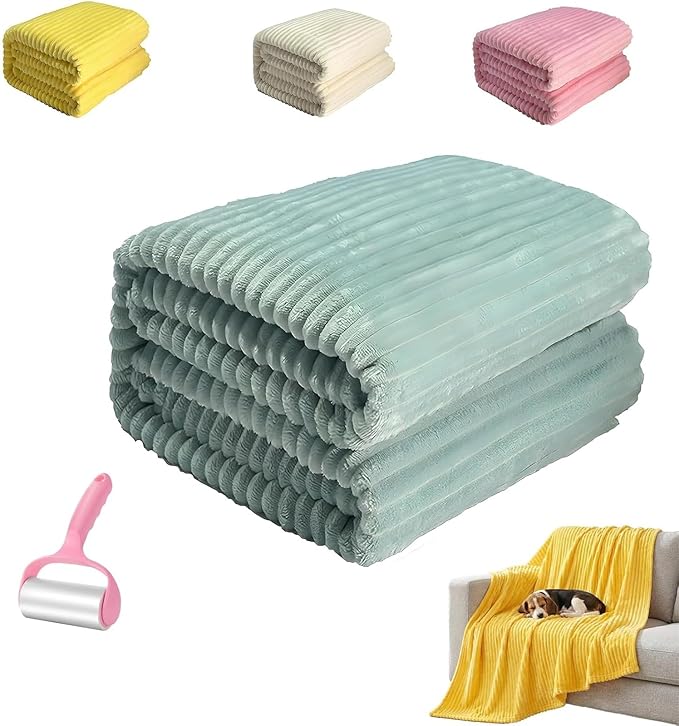 Emotional Support Dog Blanket, Soft Plush Security Blanket for Dogs & Cats, Calming Comfort Throw for Couch Bed Kennel Crate, Machine Washable Pet Supplies(Pale Green,27.56 * 39.37")