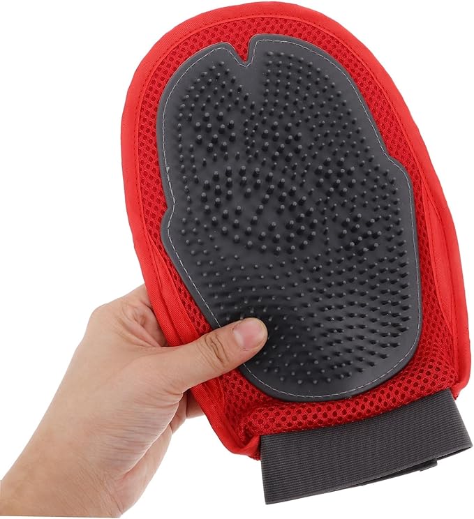TOYANDONA Double Sided Pet Massage Glove Brush for Gentle Grooming Efficient Hair Deshedding Tool for Cats Dogs with Breathable Mesh Comfortable Padding for Pet Care