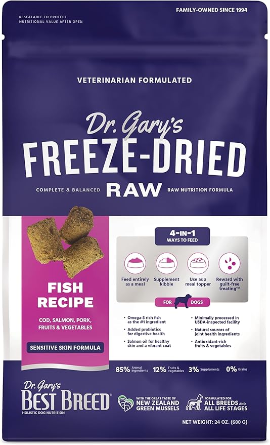 Dr. Gary's Best Breed Freeze-Dried Raw Food, Topper and Treat: Fish Recipe - 24 oz.