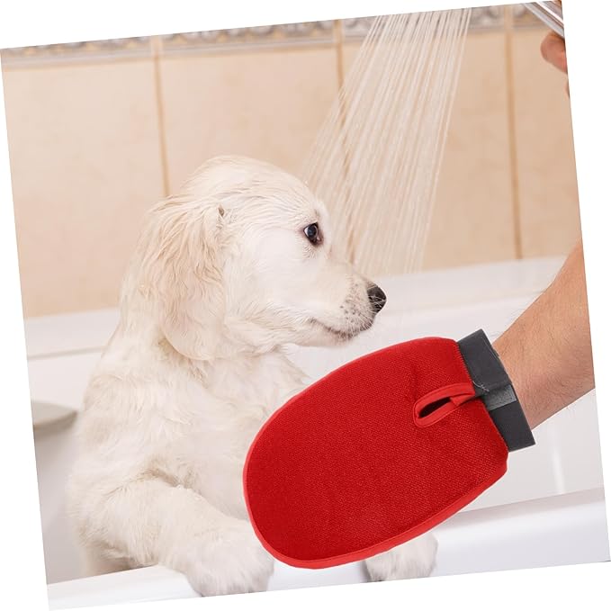 KESYOO Double Sided Pet Massage Glove Brush Gentle Grooming Tool for Efficient Pet Shower De Shedding Comfortable Padding Breathable Mesh for Easy Use