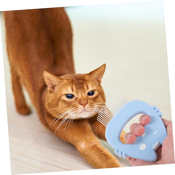 PET Grooming Comb Set Silicone Handle Cat and Dog Hair Removal Brush Compact Deshedding Tool for Daily Use Multi-Function PET Grooming Supplies