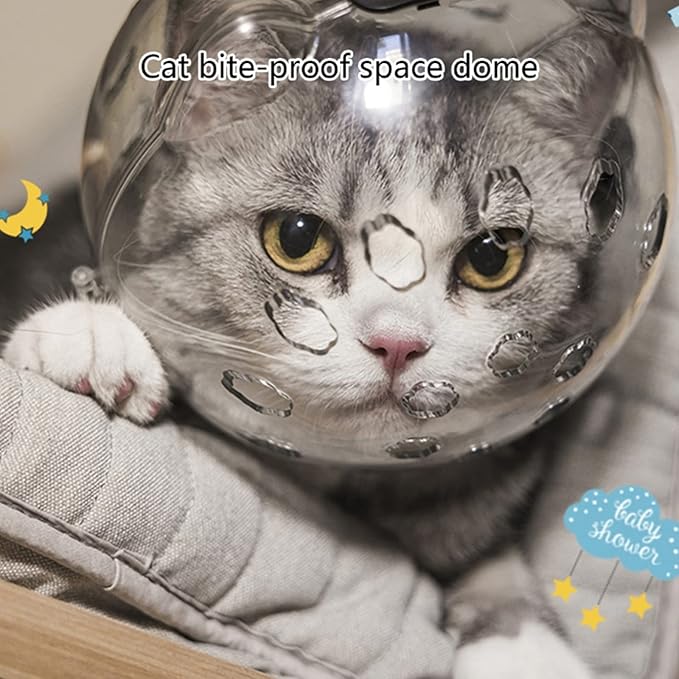 Cats Anti-Bite Muzzles Breathable Helmets Muzzles for Pet Nail Trimming & Grooming Transparent Not Covering Eye