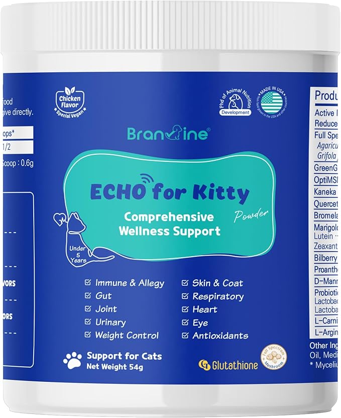 Wellness&Skin Support Echo for Kitty - 12 Health Benefits/Itching, Atopy, Allergy, Inflammation (54g)