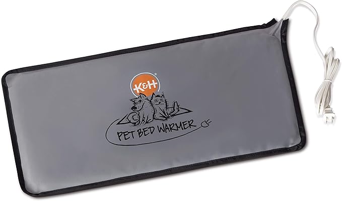 K&H Pet Products Pet Bed Warmer, Turn Any Pet Bed Into a Heated Cat or Dog Bed, Waterproof Indoor Heated Warming Pad Insert, Automatic Temperature, Safety Listed - Large 24.5 X 11.75in Gray