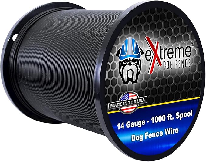 Universally Compatible Heavy Duty Electric Dog Fence Boundary Wire for All Models of Electric Fence for Dogs and Puppies or Cat Inground Pet Fence Systems - 1000' Professional 14 Gauge