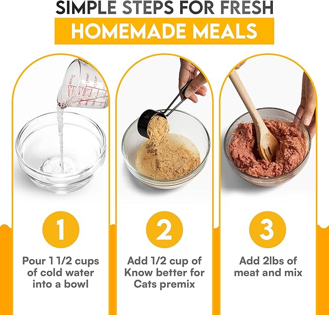 Know Better Chicken Recipe Premix for Raw Or Cooked Cat Food - Natural Supplies Meal Mix with Taurine for Cats - Indoor Cat Food, Raw Nutrition Meal, Feline Premix for Homemade Cat Food - 24 Oz