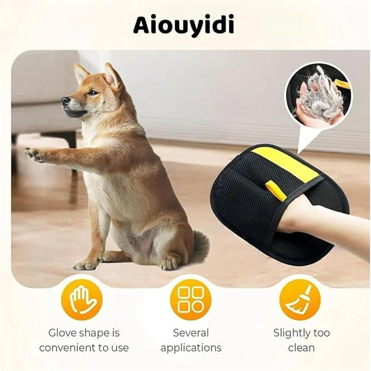 Pet Hair Removal Gloves, cat and Dog Grooming and Massage Gloves, Furniture, Clothing, Sofa, and car seat Hair Removal Device