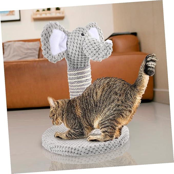 2pcs Small Animal Pattern Sisal Rope Cat Scratching Posts Vertical Wear-Resistant Climbing Poles for Indoor Cats Kittens