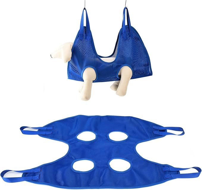 Acouto Ashing,Grooming,and Nail Trimming - Comfortable Mesh Material with Reinforced D Ing Harness,Multifunctional Grooming Tool,Pet Supplies,Comfortable Pet Hammock,Easy Wash do (M)