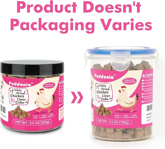 Freeze Dried Dog & Cat Treats – Single Ingredient Chicken Liver, High Protein Training Treats & Food Topper, 3.5 oz
