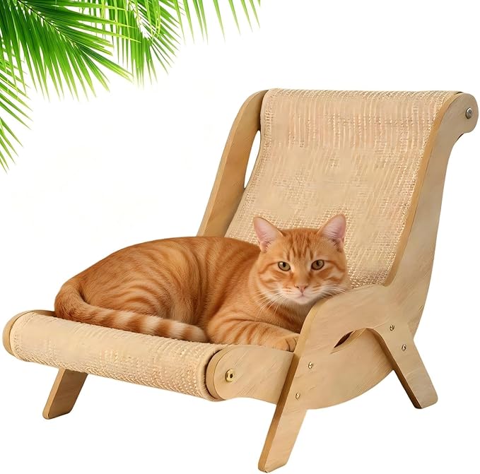 Cat Recliner Scraper Board, 2026 Upgrade Cat Recliner Scratch Board, 23.6" Large 2 in 1 Cats Recliners Chair, Scratch Resistant & Low Lint, Fits Cats Up to 20 in Body Length