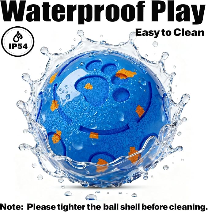 Dog Balls: Interactive Dog Ball, Self-Moving Dog Toy with Auto-Rolling & Bouncing, E-TPU Material, IP54 Waterproof, Motion-Activated (Blue, Large)