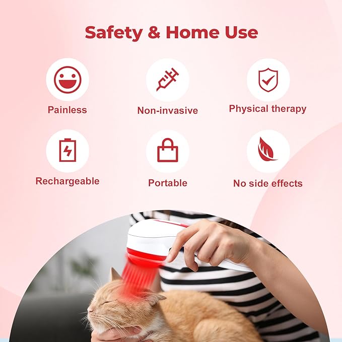 5000mAh Cold Laser Therapy Device for Dogs with 3 Levels, 5 * 808nm & 10 * 650nm Vet Laser Treatment for Joint with Magnetic Cover, Pets NIR Infrared Red Light Therapy for Cats Horse Pain Relief