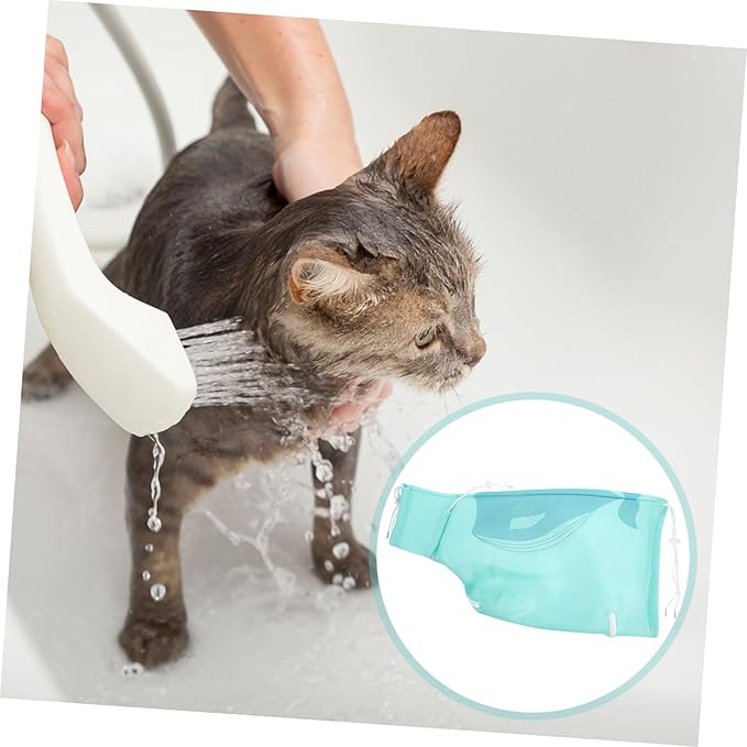 Cat Grooming Bag Breathable Three Fixed Bag for Nail Trimming Ear Cleaning and Bathing Pet Bathing Supply for Kittens and Cats for Stress Grooming Random Style