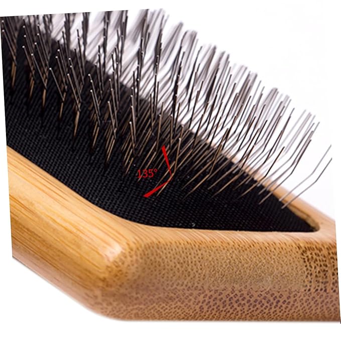 POPETPOP Wooden PET Grooming Comb Design Detangling Tool for Dogs and Cats Bamboo Handle for PET Owners and Grooming